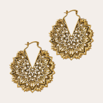 Gold Retro Flower Earrings