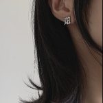 Silver Letter Stud Earrings