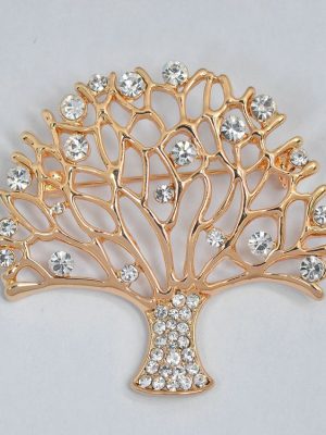 Gold Full Drill Wheat Shape Brooch