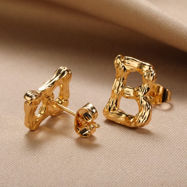 Classic Letter Stud Earrings