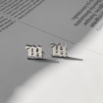 Silver Letter Stud Earrings