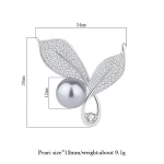 New Silver Pearl Brooch