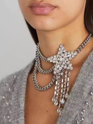 Crystal Diamond Chain Necklace