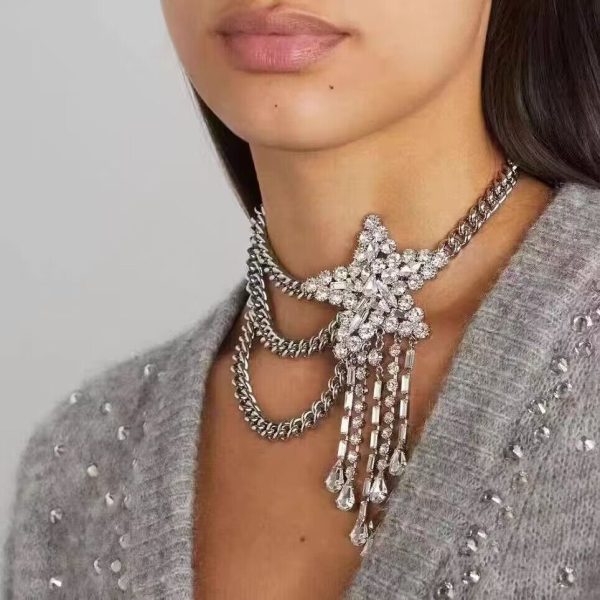 Crystal Diamond Chain Necklace