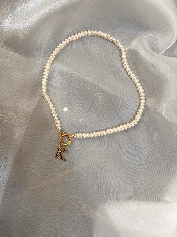 Classic Letter Pearl Necklace