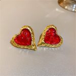 Retro Heart-shaped Necklace Earrings