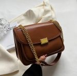 Brown Buckle Shoulder Bag