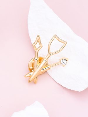 Gold Color Charm Brooch