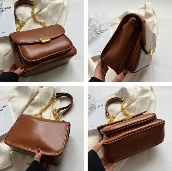 Brown Buckle Shoulder Bag