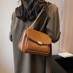 Brown Buckle Shoulder Bag