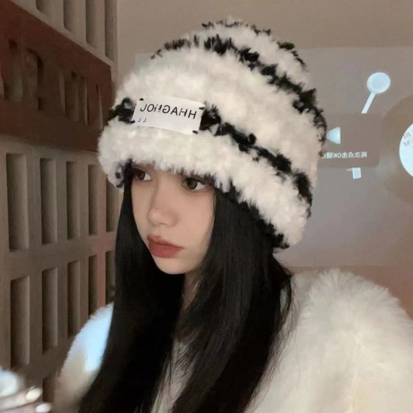 70% Wool 30% Rabbit Hair Knit Hat