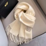 White wool knit Scarf Size 190*35CM