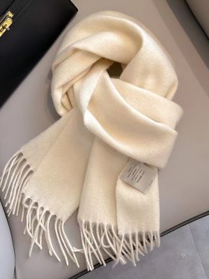 White wool knit Scarf Size 190*35CM