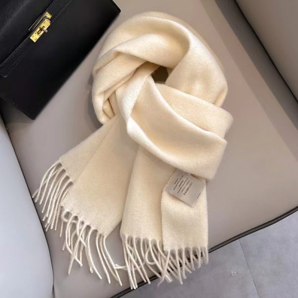 White wool knit Scarf Size 190*35CM