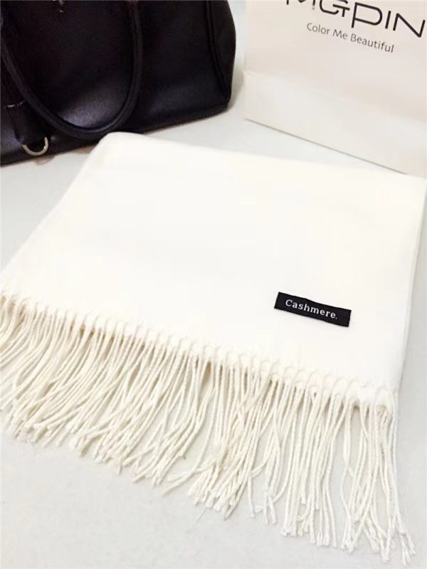 White wool knit Scarf Size 190*35CM