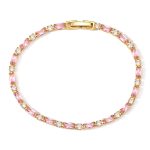 Gold and pink chain bracelet