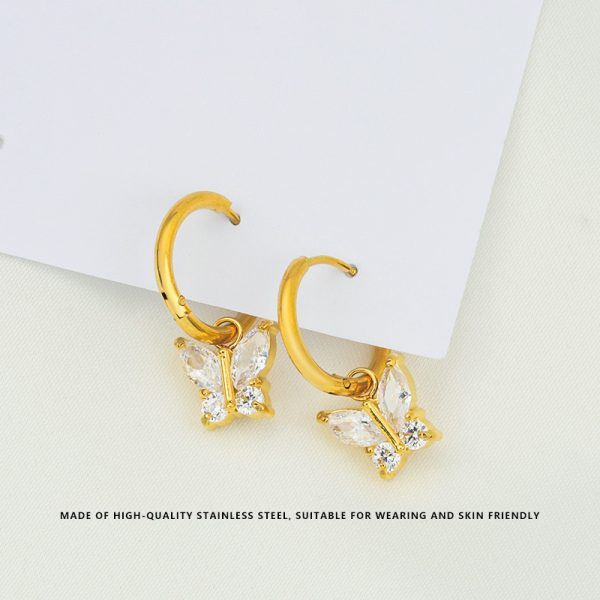 Butterfly Crystal Drop Earrings