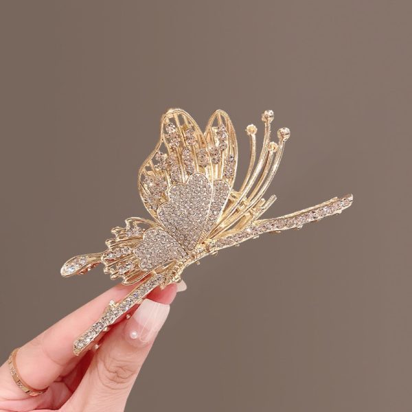 Butterfly pearl diamond hairpin