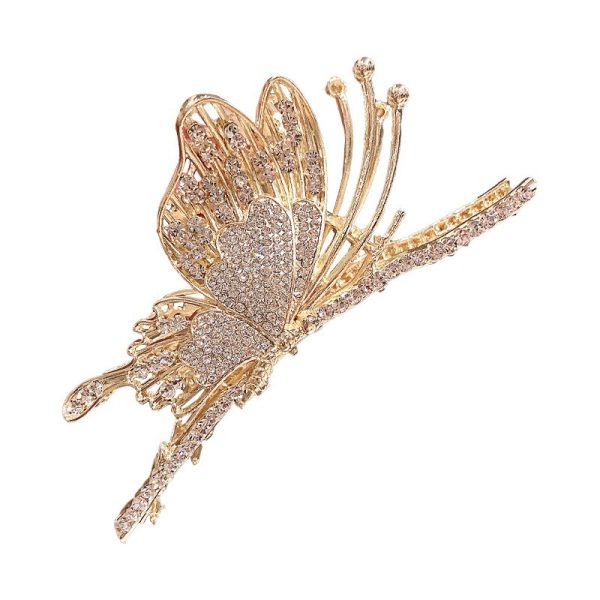 Butterfly pearl diamond hairpin