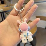 Rose gold colorful diamond keychain