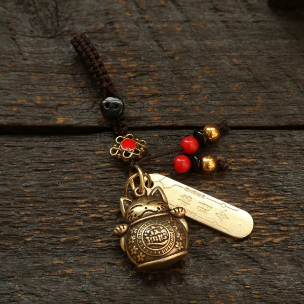 Gold Round Pendant Keychain