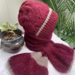 Autumn and winter fashion bloggers recommend soft, comfortable and elastic knitted hat + scarf set