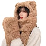 Autumn and winter fashion bloggers recommend soft, comfortable and elastic knitted hat + scarf set