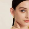 Gold Diamond Pendant Earrings