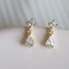 Gold Diamond Pendant Earrings