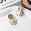 Gold pendant diamond earrings