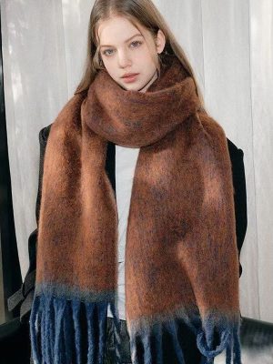 Classic double-sided jacquard scarf 185*35cm