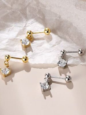 Gold pendant diamond earrings