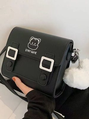MINI Waxed leather chain small messenger bag