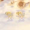 Gold Letter Pearl Pendant Clip-On Earrings